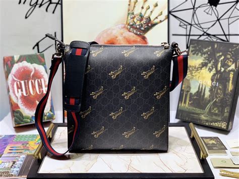 gucci tiger messenger bag replica|gucci unisex messenger bag.